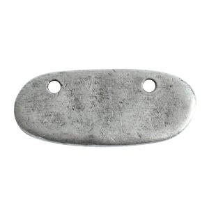 Primitive Tag Small Elongated Oval Horizontal<br>Antique Silver