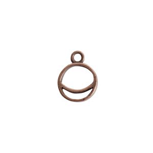 Open Pendant Split Mini Circle Crescent Single LoopAntique Copper