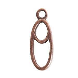 Open Pendant Split Mini Oval Full Single Loop<br>Antique Copper