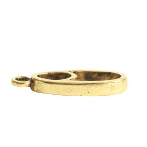 Open Pendant Split Mini Oval Full Single LoopAntique Gold