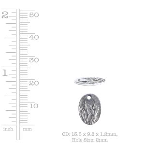 Charm Small Meadow Grass<br>Sterling Silver Plate