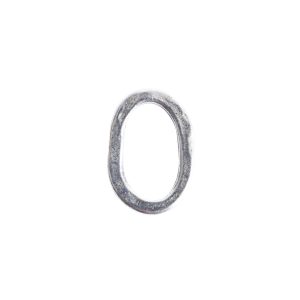 Hoop Hammered Small Oval<br>Antique Silver