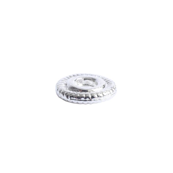 Spacer Bead 6mm Line EdgeSterling Silver Plate