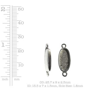 Itsy Link Double Loop Oval<br>Antique Silver