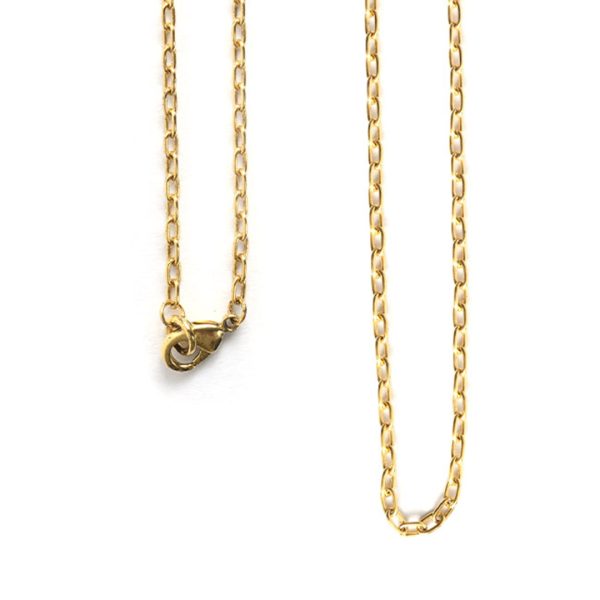 Necklace Small Fine Cable Chain 18 InchAntique Gold