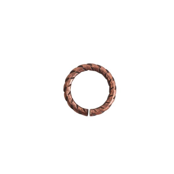 Jumpring 5mm Textured CircleAntique Copper