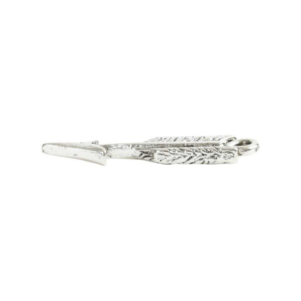 Charm Mini Feather ArrowAntique Silver