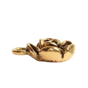 Charm Mini Flower Petal Antique Gold