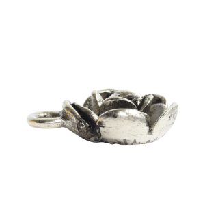 Charm Mini Flower PetalAntique Silver