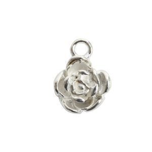 Charm Mini Flower PetalSterling Silver Plate