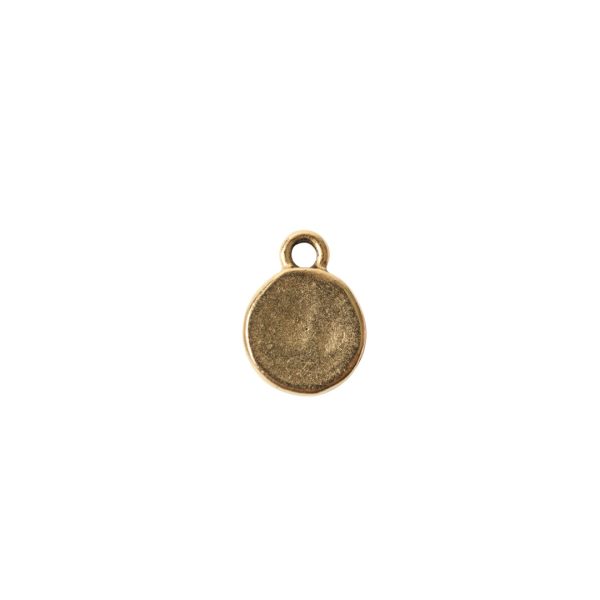 Charm Mini Hammered CircleAntique Gold