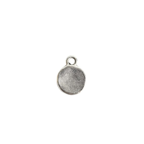 Charm Mini Hammered CircleAntique Silver