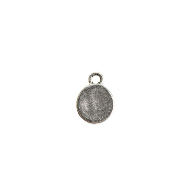Charm Mini Hammered CircleAntique Silver