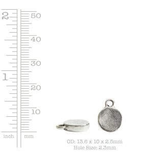 Charm Mini Hammered Circle<br>Antique Silver