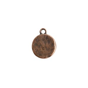 Charm Small Hammered CircleAntique Copper