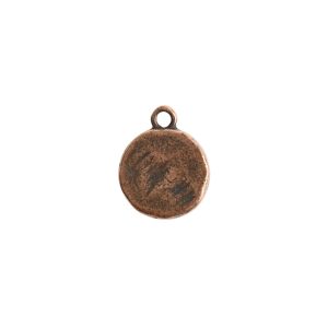 Charm Small Hammered Circle<br>Antique Copper