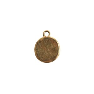 Charm Small Hammered Circle<br>Antique Gold