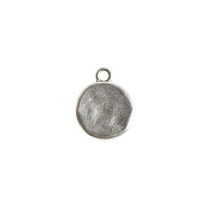 Charm Small Hammered Circle<br>Antique Silver