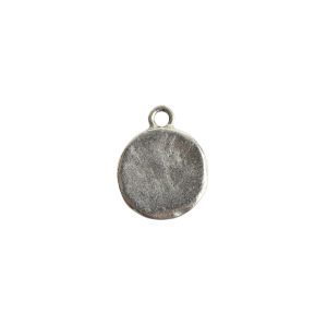 Charm Small Hammered Circle<br>Antique Silver