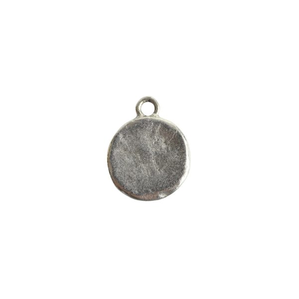 Charm Small Hammered CircleAntique Silver