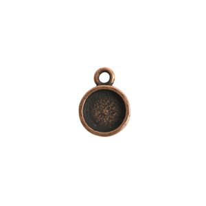 Itsy Link Hammered Circle Single LoopAntique Copper