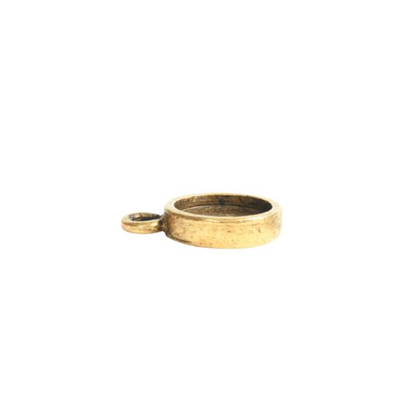 Itsy Link Hammered Circle Single LoopAntique Gold