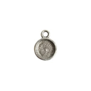 Itsy Link Hammered Circle Single LoopAntique Silver