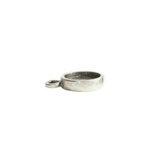 Itsy Link Hammered Circle Single LoopAntique Silver