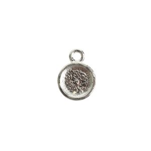 Itsy Link Hammered Circle Single LoopSterling Silver Plate