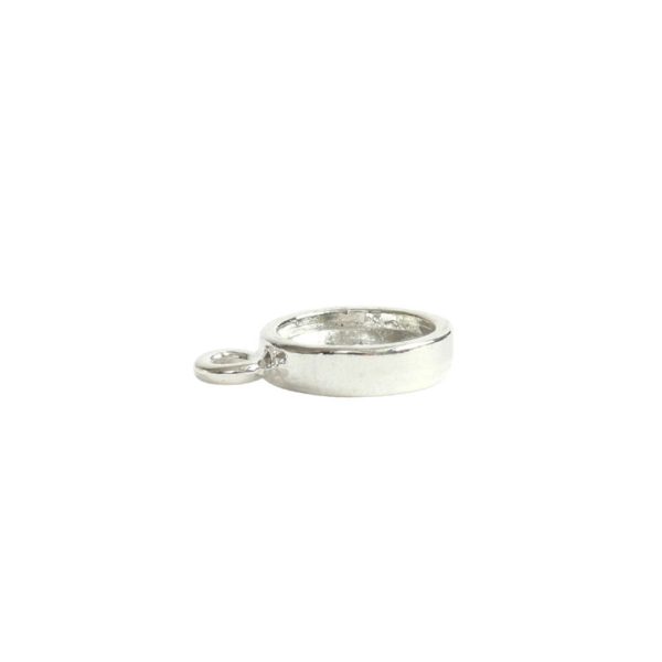 Itsy Link Hammered Circle Single LoopSterling Silver Plate