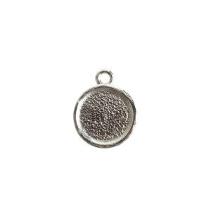 Mini Link Hammered Circle Single LoopSterling Silver Plate
