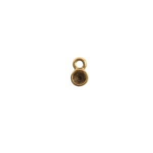 Tiny Bezel Circle Single LoopAntique Gold