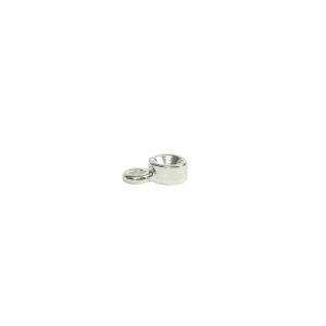 Tiny Bezel Circle Single LoopSterling Silver Plate