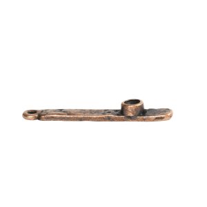 Tiny Bezel Hammered Rectangle Single LoopAntique Copper