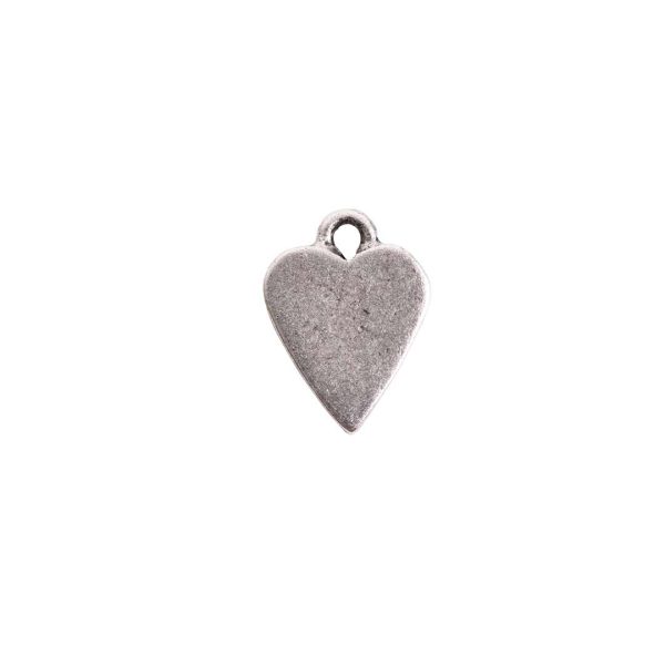 Charm Mini Heart TagAntqiue Silver