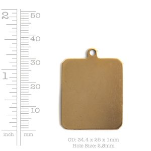 Brass Tag Large Rectangle Single Loop