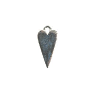 Charm Small Elongated HeartSterling Silver Plate