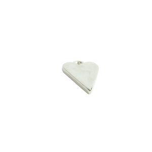 Charm Small Elongated HeartSterling Silver Plate