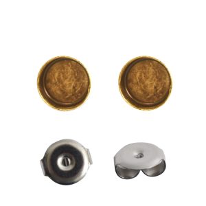 Earring Post 6mm CircleAntique Gold Nickel Free