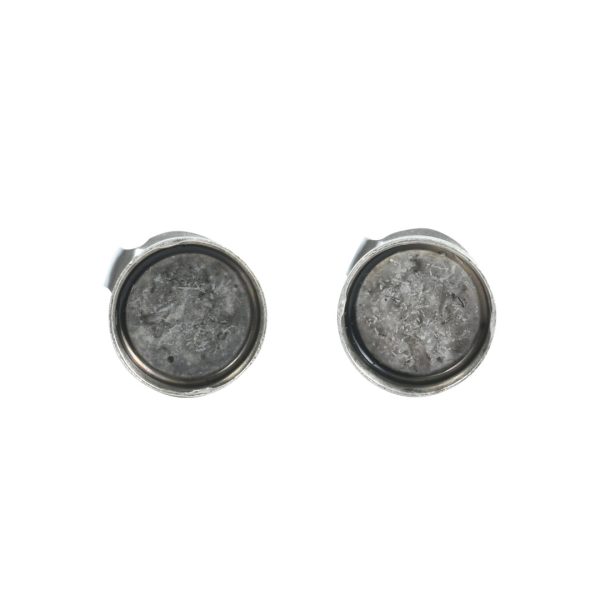 Earring Post 6mm CircleAntique Silver Nickel Free