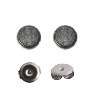 Earring Post 6mm CircleAntique Silver Nickel Free