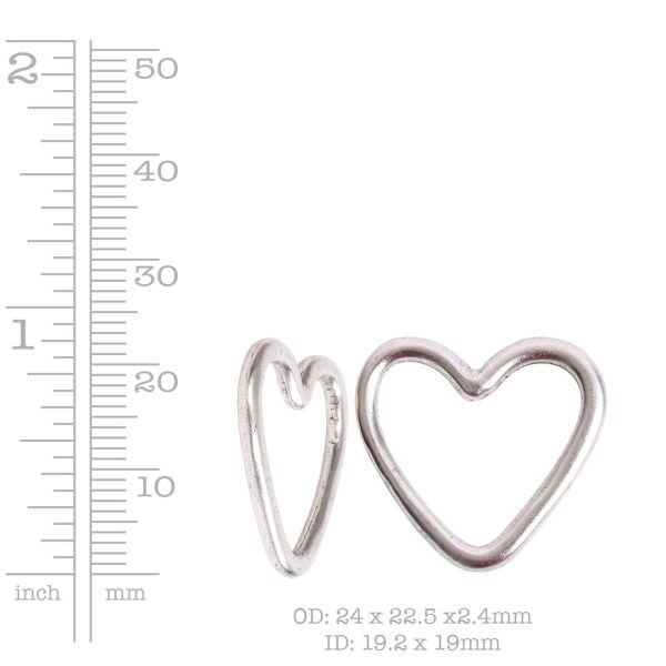 Hoop Small HeartAntqiue Silver