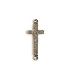 Charm Tradition Cross Double LoopAntique Silver