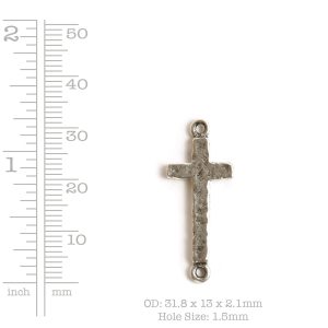 Charm Tradition Cross Double Loop<br>Antique Silver