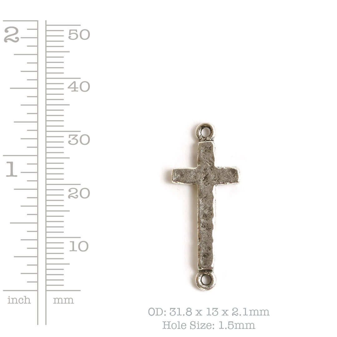 Charm Tradition Cross Double Loop<br>Antique Gold