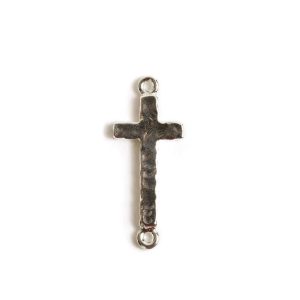 Charm Tradition Cross Double Loop<br>Sterling Silver Plate