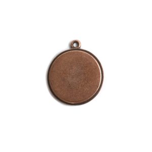 Decorative Flat Tag Small Circle Single Loop<br>Antique Copper