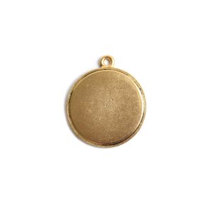 Decorative Flat Tag Small Circle Single Loop<br>Antique Gold