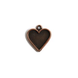 Mini Pendant Traditional Heart Single LoopAntique Copper