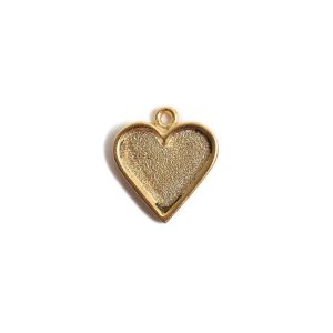 Mini Pendant Traditional Heart Single Loop<br>Antique Gold